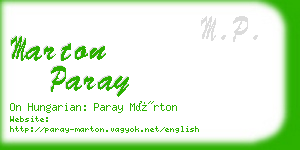 marton paray business card